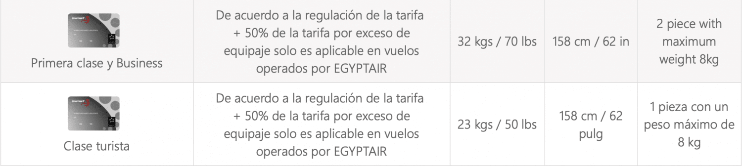 Egyptair equipaje de normas de equipaje 2023 - easyDest